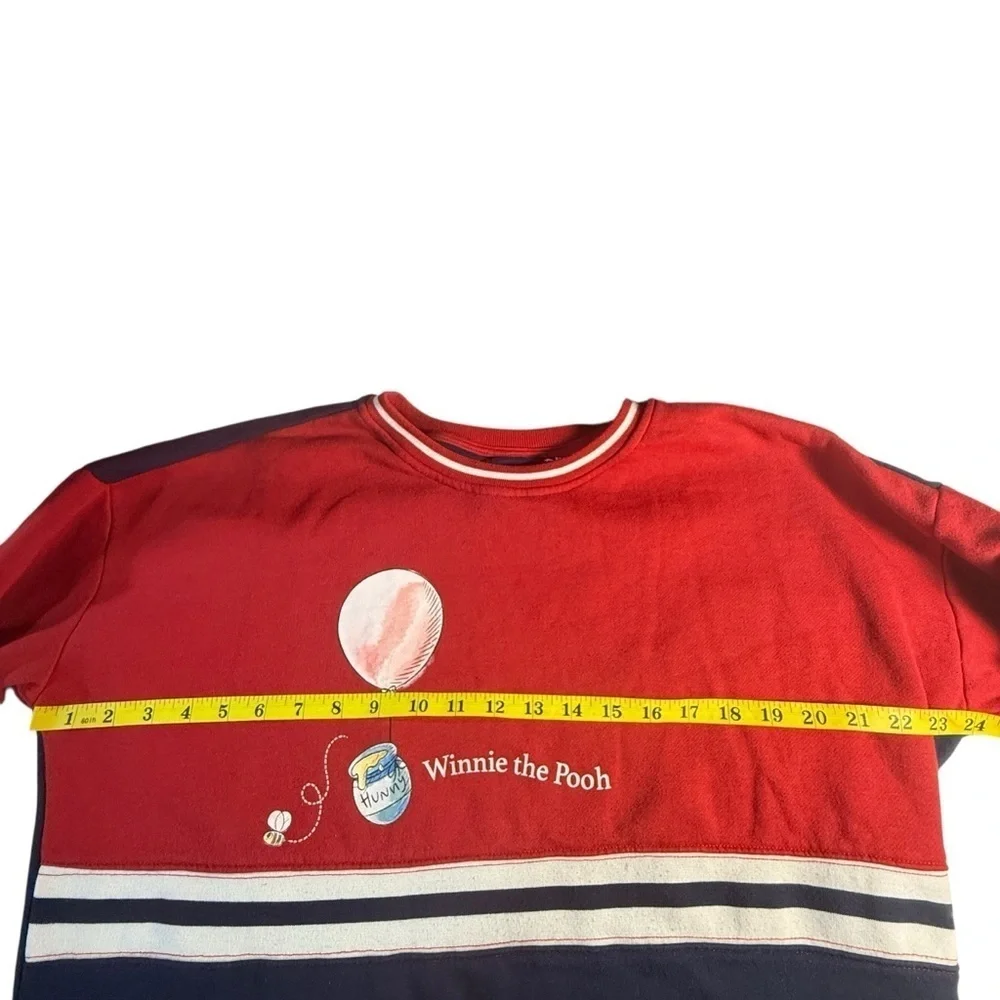 Disney 100 Winnie the Pooh Balloon Crewneck Sweatshirt Size S BoxLunch Blue Red - Picture 5 of 9